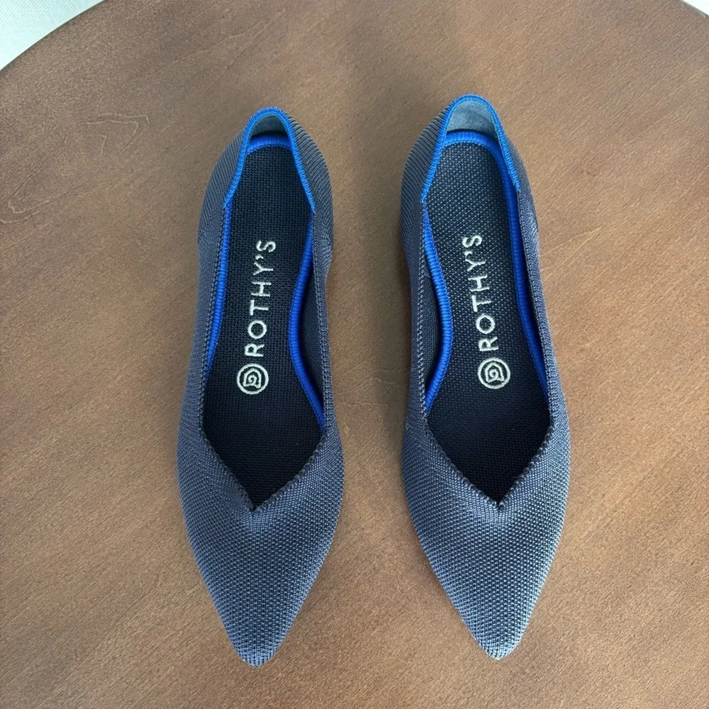 Rothy's Women’s The Point Maritime Navy‎ Slip On Flats Ballet, Size 7